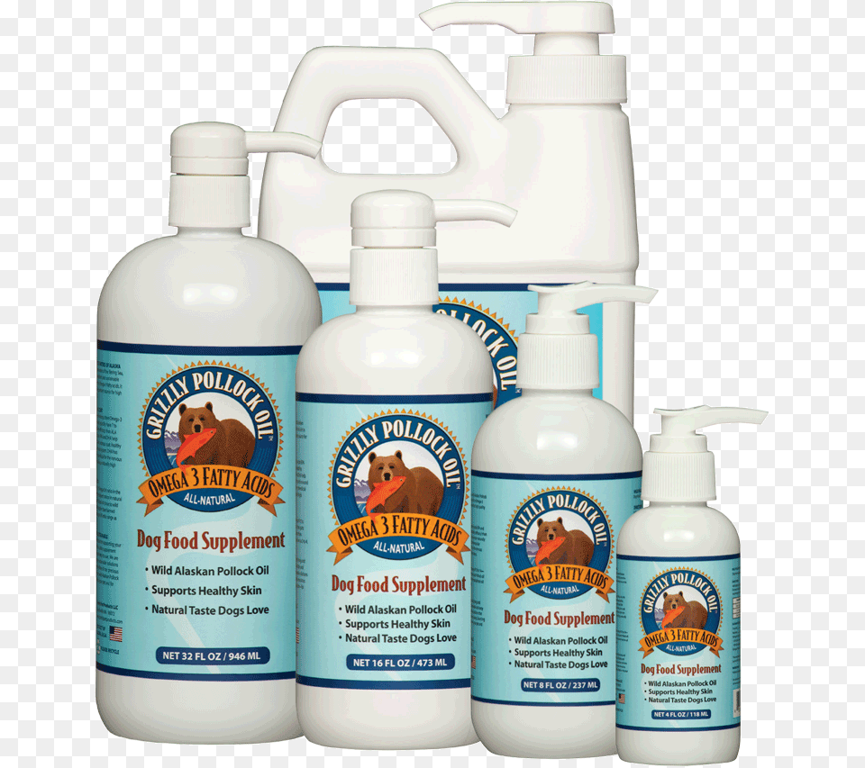 Grizzly Wild Alaskan Pollock Oil Grizzly Pollock Oil, Bottle, Lotion, Animal, Bear Png