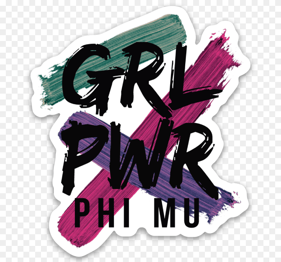 Grl Pwr Sticker, Purple, Art, Graphics, Text Png