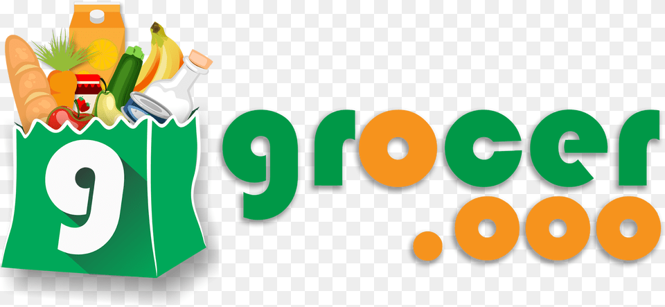 Grocer Logo Illustration, Bag, Food, Ketchup, Text Free Transparent Png