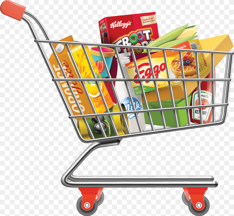 Groceries Shopping Cart, Shopping Cart Free Png