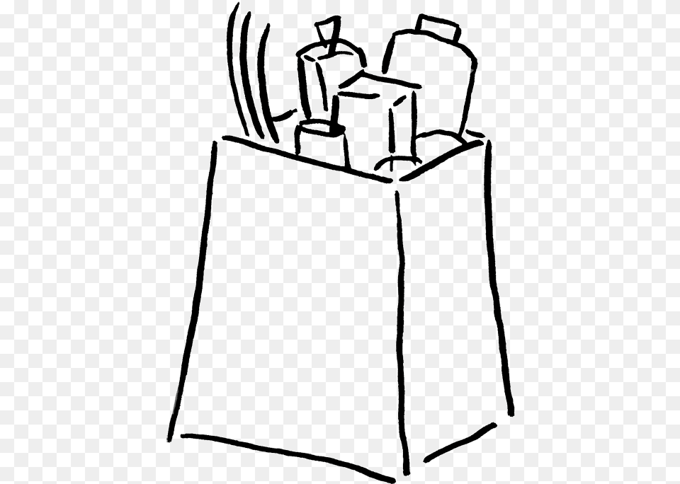 Grocery Bag Clipart Black And White Hd Letters Png