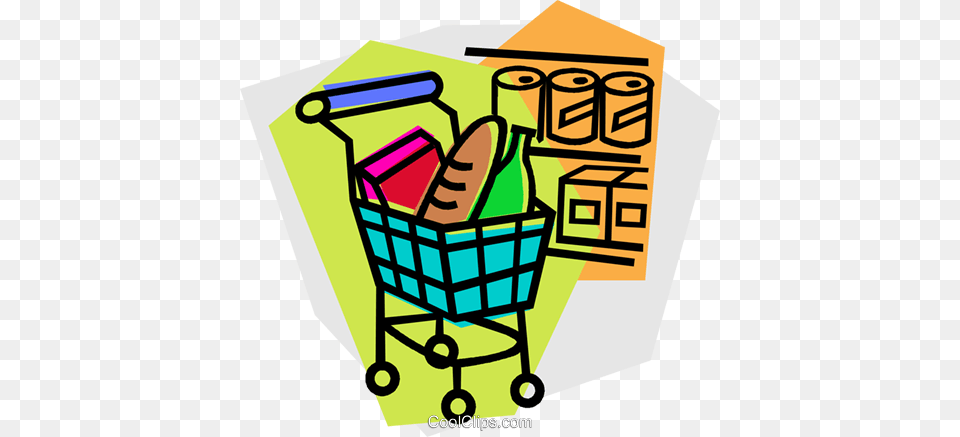 Grocery Cart Royalty Vector Clip Art Illustration, Shopping Cart, Dynamite, Weapon Png Image