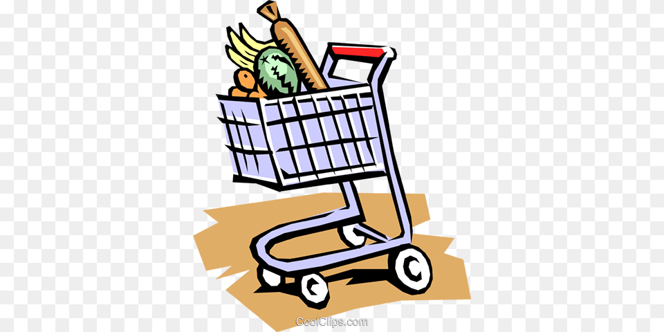 Grocery Cart Royalty Vector Clip Art Illustration, Shopping Cart, Bulldozer, Machine Png