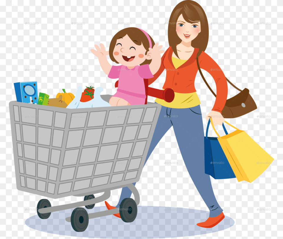 Grocery Clipart All About Clipart, Shopping, Person, Adult, Woman Free Png