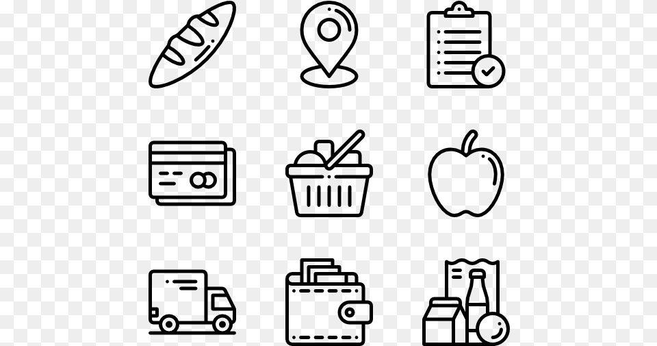 Grocery Design Icons Vector, Gray Free Transparent Png