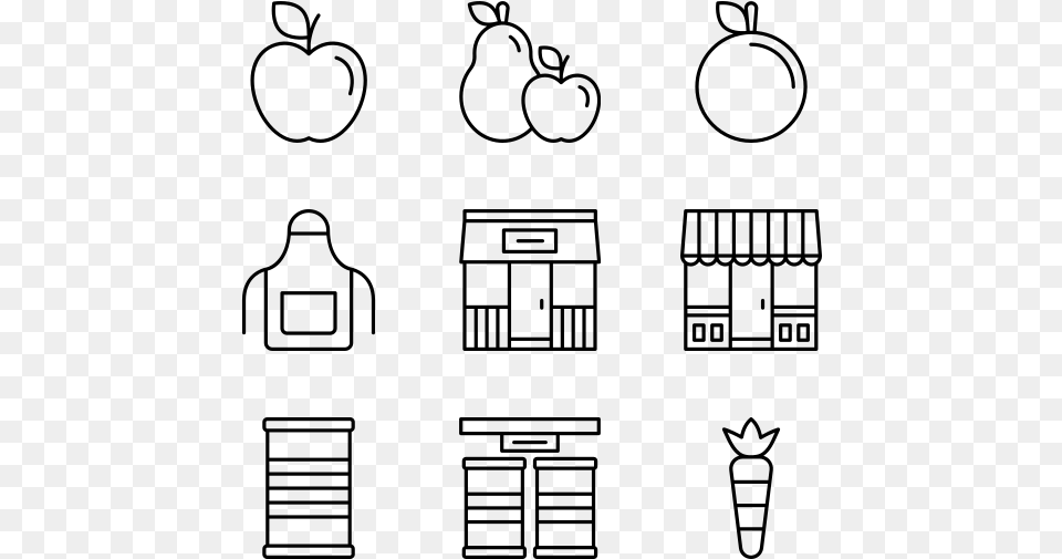 Grocery Line Art, Gray Free Png