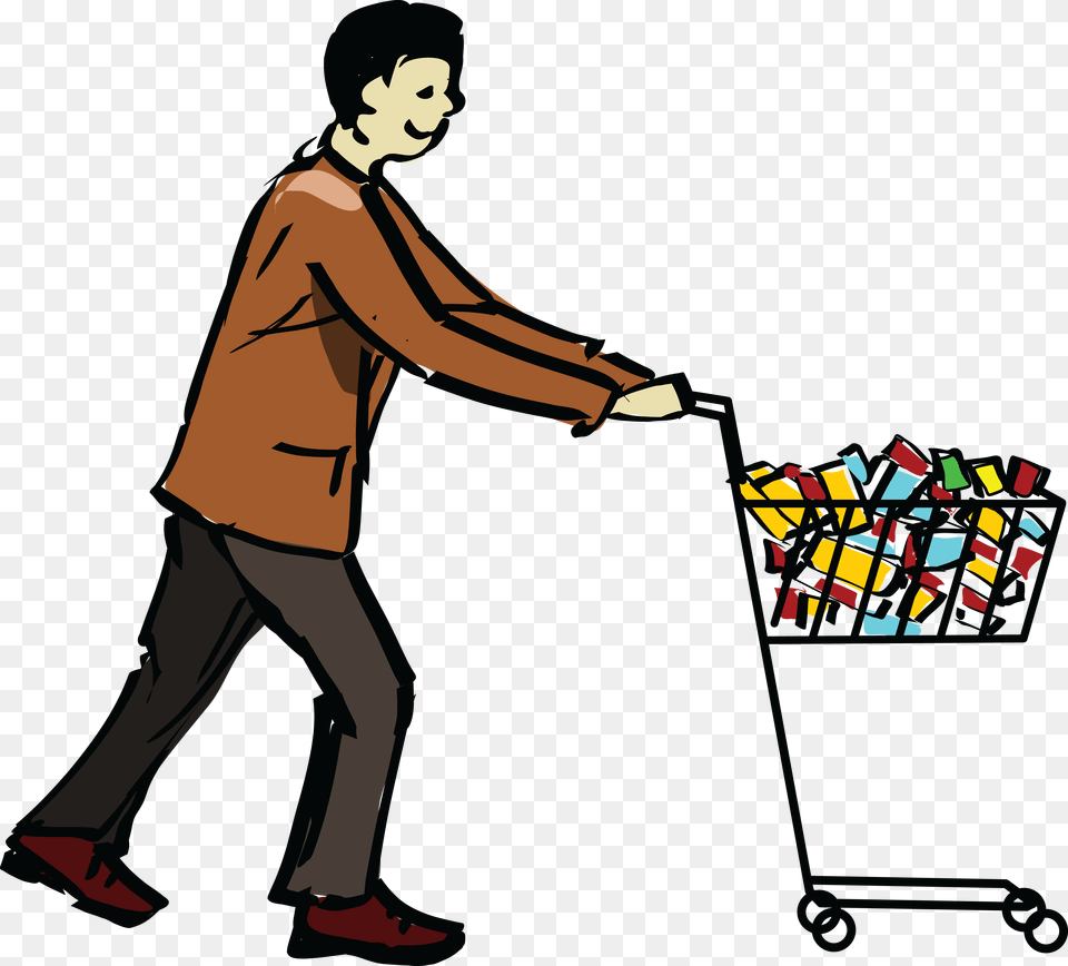 Grocery Shopping Cart Photo Example Of Push Force, Art, Adult, Person, Woman Free Png Download