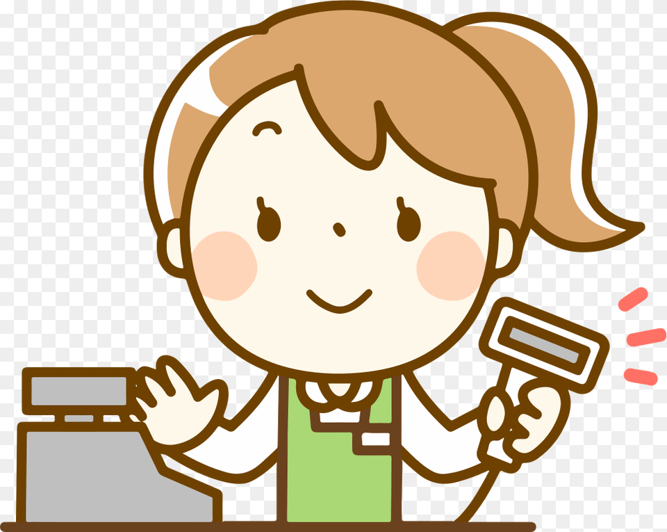 Grocery Store Clerk Girl Listening To Music Clipart, Baby, Person, Face, Head Free Transparent Png