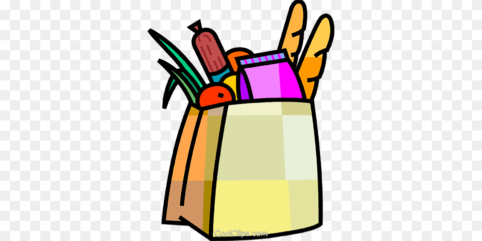 Grocery Store Items Royalty Vector Clip Art Illustration, Bag, Shopping Bag, Dynamite, Weapon Free Transparent Png