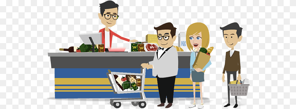 Grocery Store Manager Super Market Billing Clipart, Adult, Boy, Child, Man Free Png Download