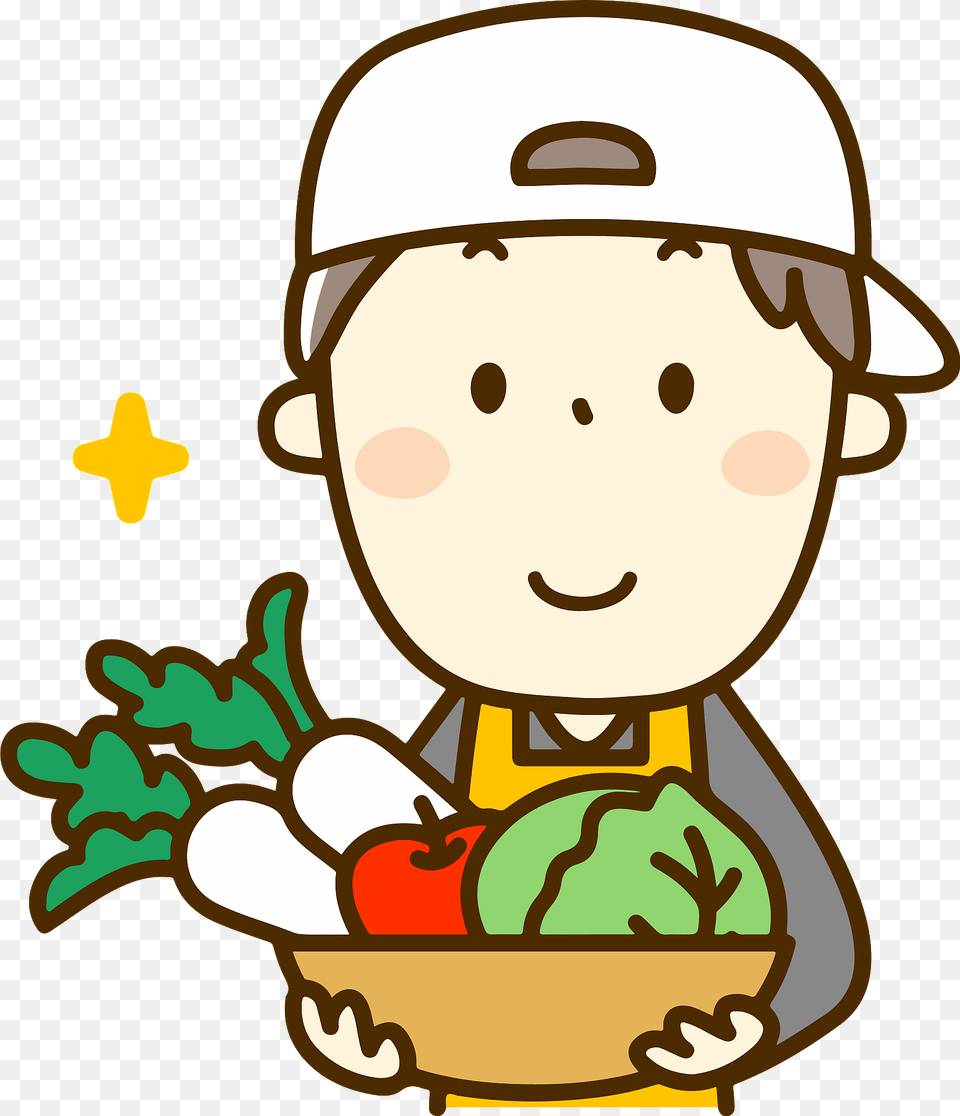 Grocery Store Worker With Vegetable Produce Clipart, Cream, Dessert, Food, Ice Cream Free Png