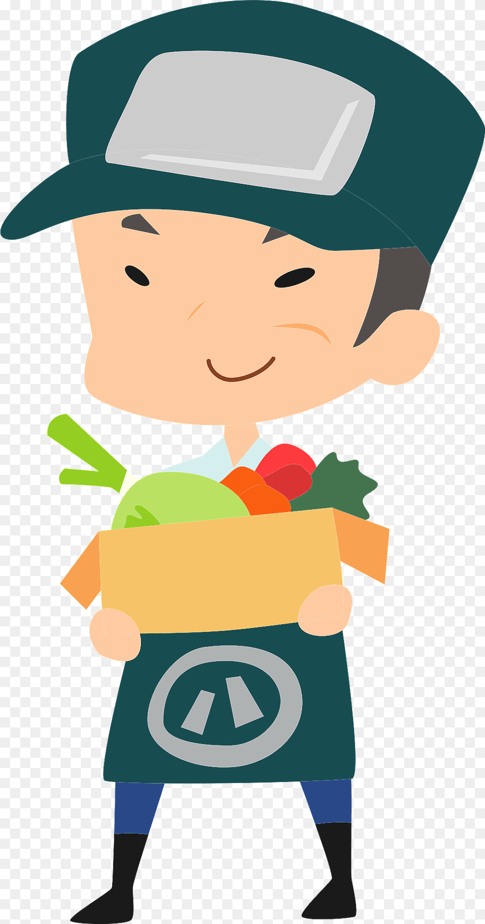 Grocery Store Worker With Vegetable Produce Clipart, People, Person, Baby, Clothing Png Image