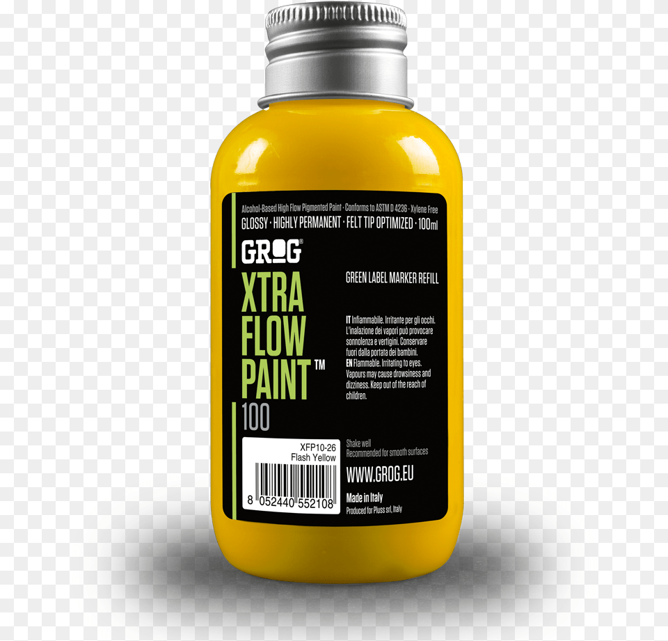 Grog Xtra Flow Paint Grog Xtra Flow 100ml Paint Refill, Beverage, Juice, Bottle, Food Free Png Download