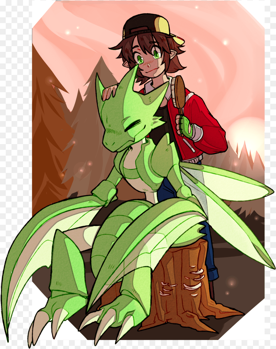 Grooming My Baby Scyther Outside Of Fictional Character, Book, Comics, Publication, Person Png