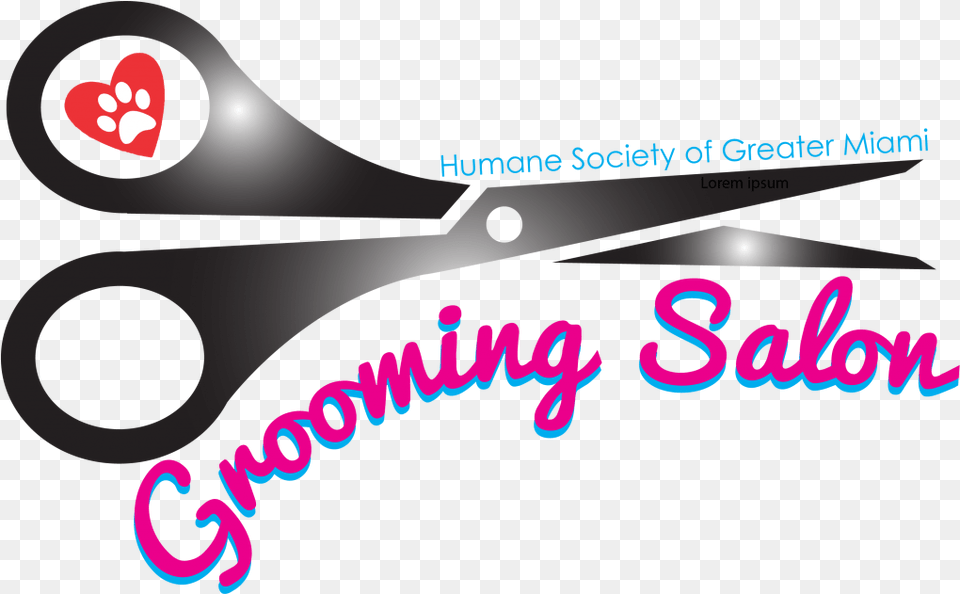 Grooming Salon Title Pink One Heart Calligraphy, Scissors, Blade, Shears, Weapon Free Png