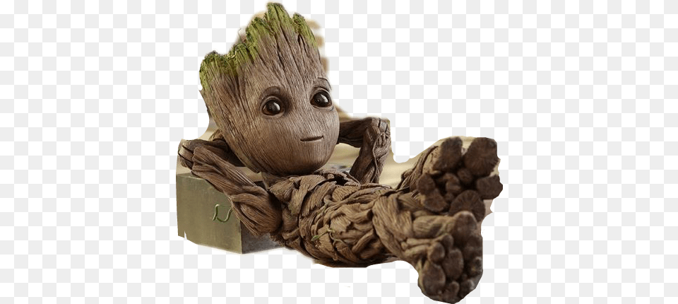 Groot, Wood, Figurine, Baby, Person Free Png Download
