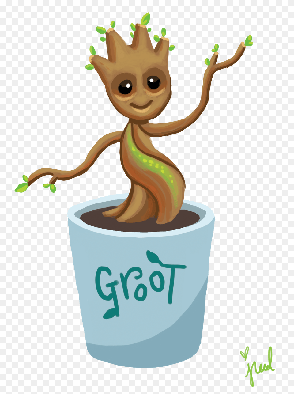 Groot, Figurine, Plant, Potted Plant, Nature Free Transparent Png