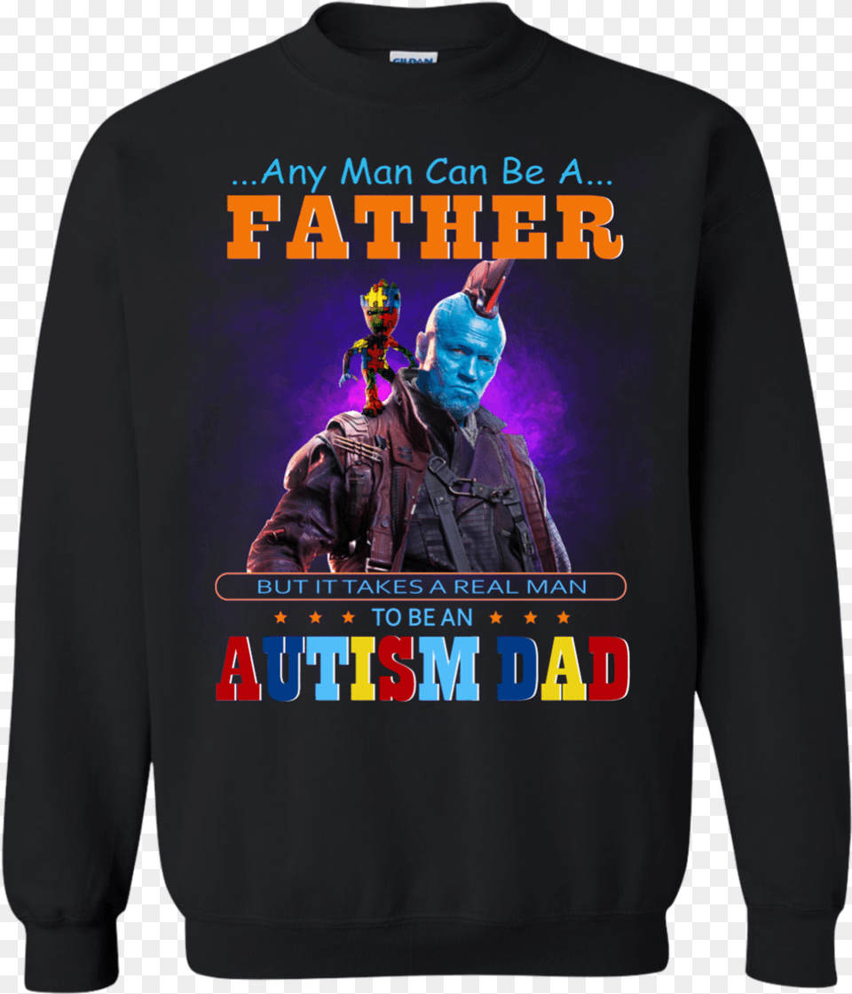 Groot And Yondu Autism Dad Any Man Can Be A Father One Piece Ugly Christmas Sweater, Clothing, Sweatshirt, Hoodie, Knitwear Free Transparent Png