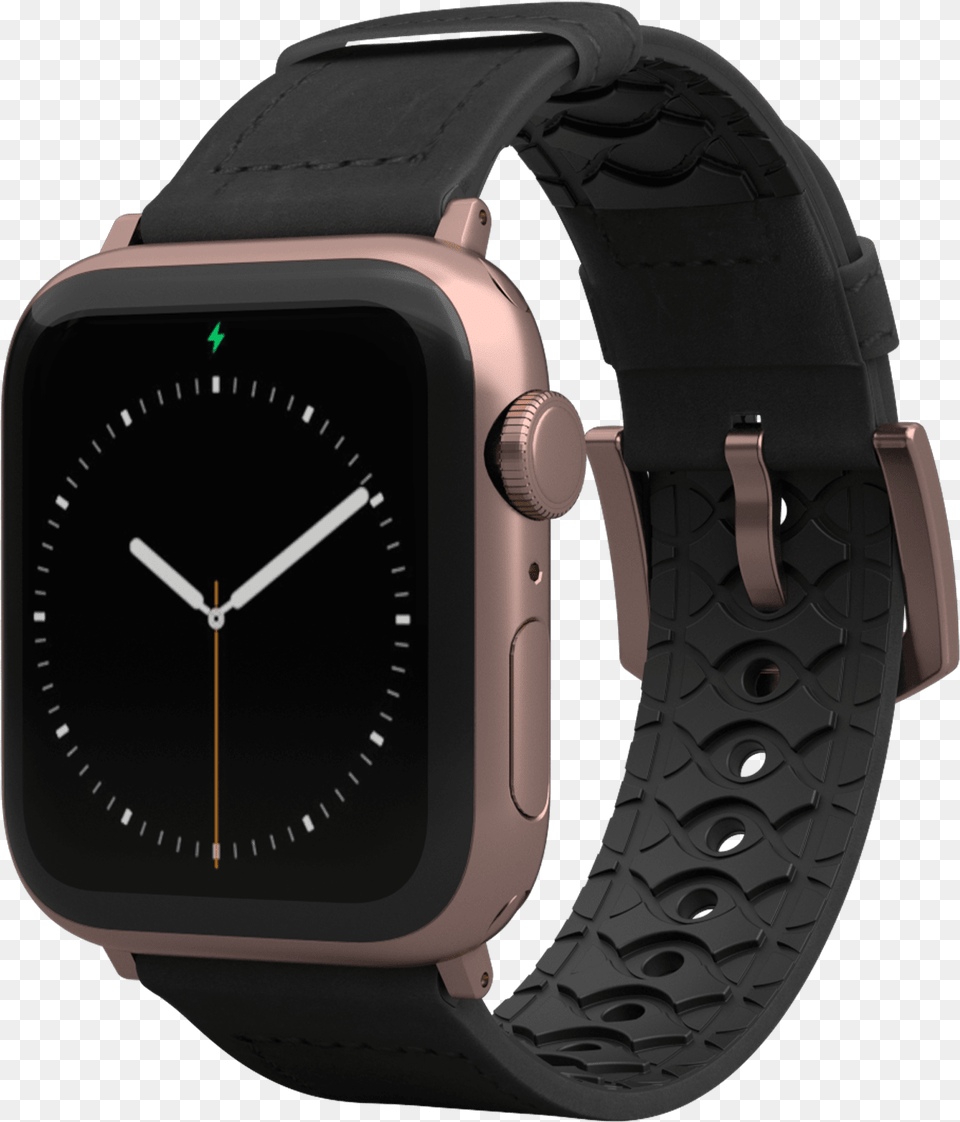 Groove Life Black Silicone Apple Watch Band Gold, Arm, Body Part, Person, Wristwatch Png Image