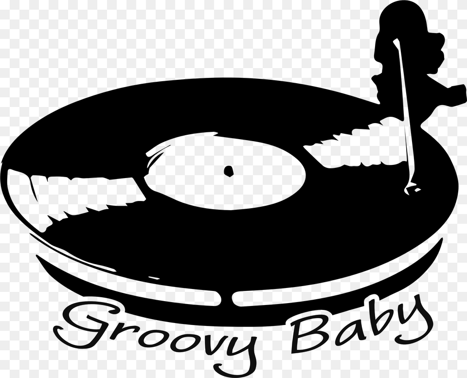Groovy Baby Vinyl Turntable T Shirts Available Phoxy, Gray Free Png Download