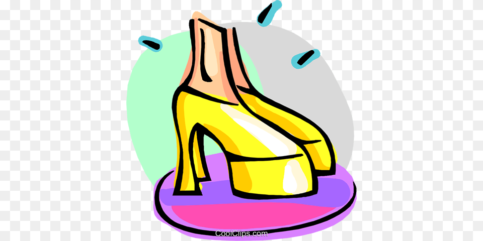 Groovy Shoes Royalty Vector Clip Art Illustration, Clothing, Footwear, High Heel, Shoe Free Transparent Png