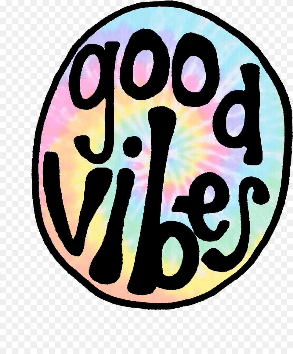 Groovy Tie Dye Good Vibes Circle Clipart Transparent Good Vibes Logo, Text, Symbol, Number Free Png Download