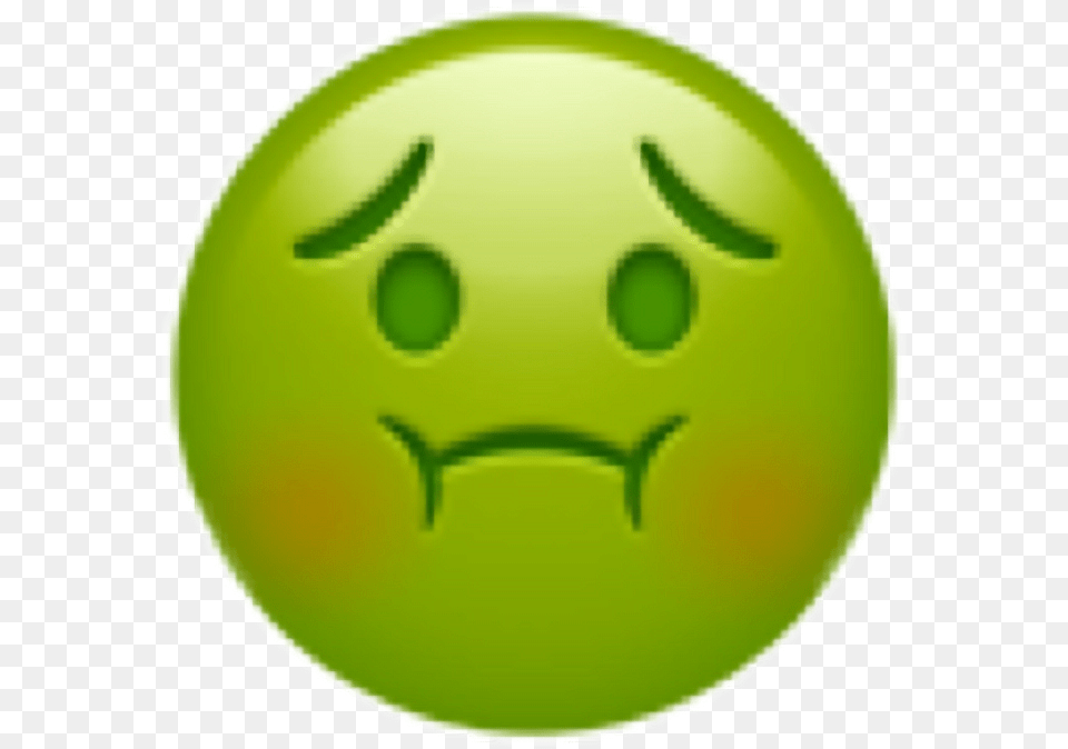 Gross Face Emoji, Green, Sphere Free Transparent Png