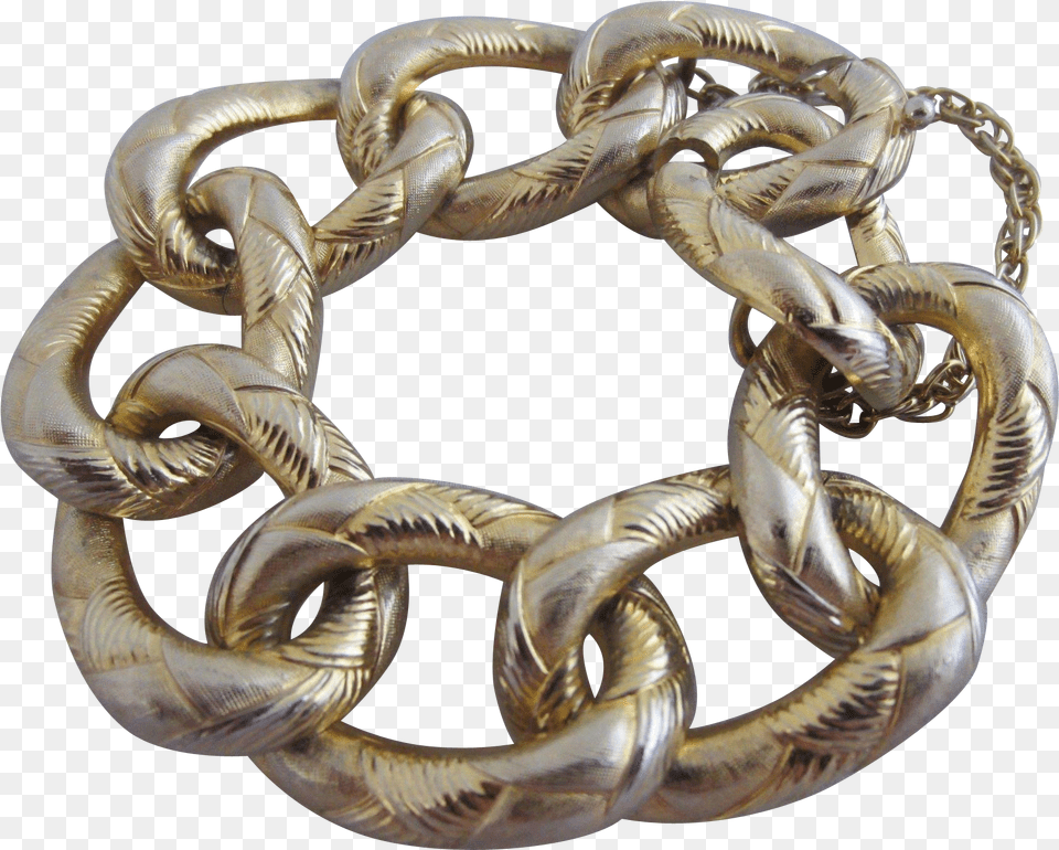 Grosse Germany 1961 Chunky Link Gold Plated Bracelet Chain, Accessories, Jewelry, Animal, Reptile Free Png Download