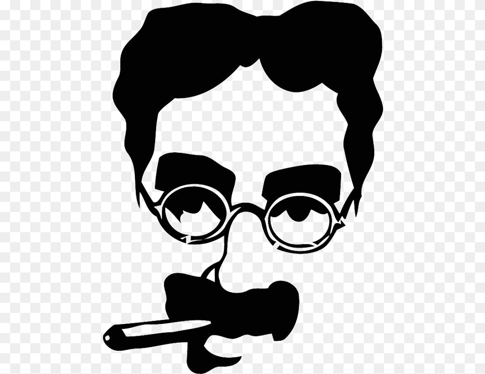 Groucho Marx Shirt, Accessories, Glasses, Stencil, Person Png