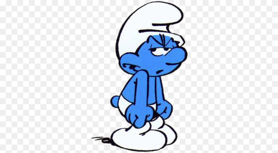 Grouchy Smurf, Cartoon, Cleaning, Person, Nature Png Image