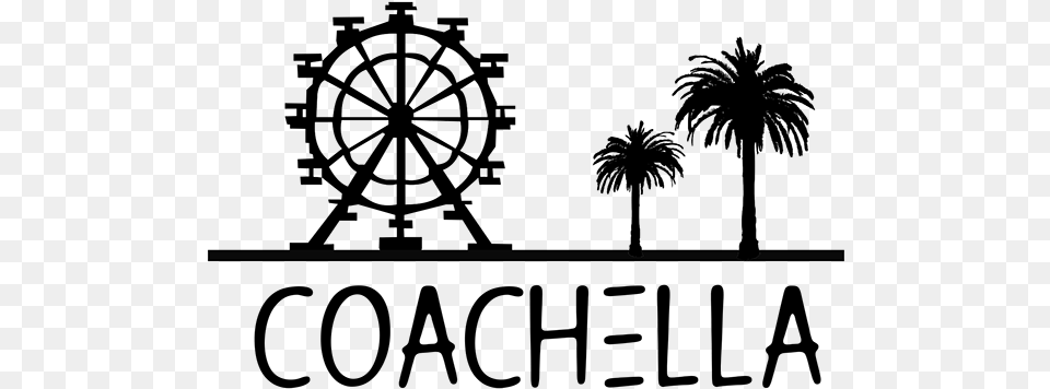 Ground Floor Coachella Silhouette, Machine, Spoke, Palm Tree, Plant Free Png