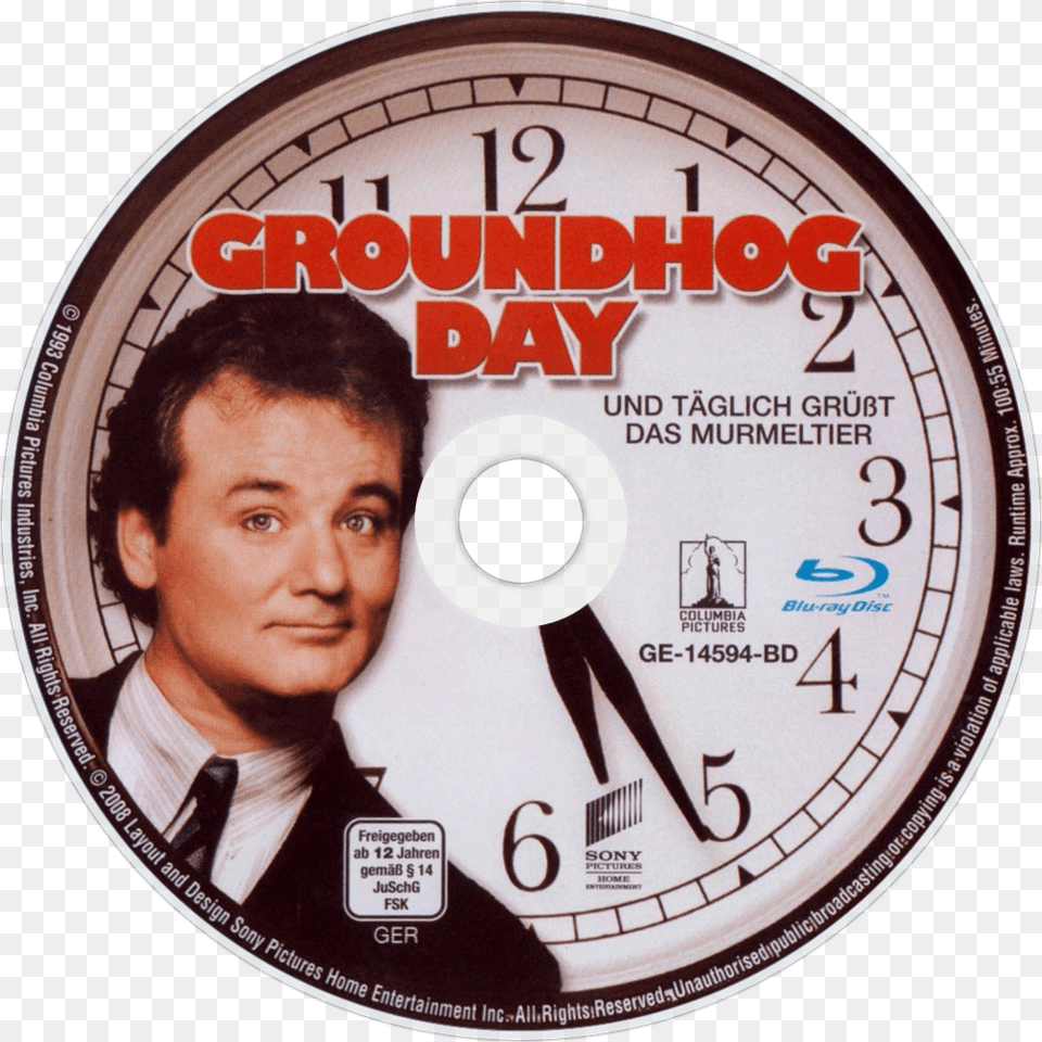 Groundhog Blu Ray Disc Hd Groundhog Day Dvd Disc, Adult, Male, Man, Person Free Transparent Png