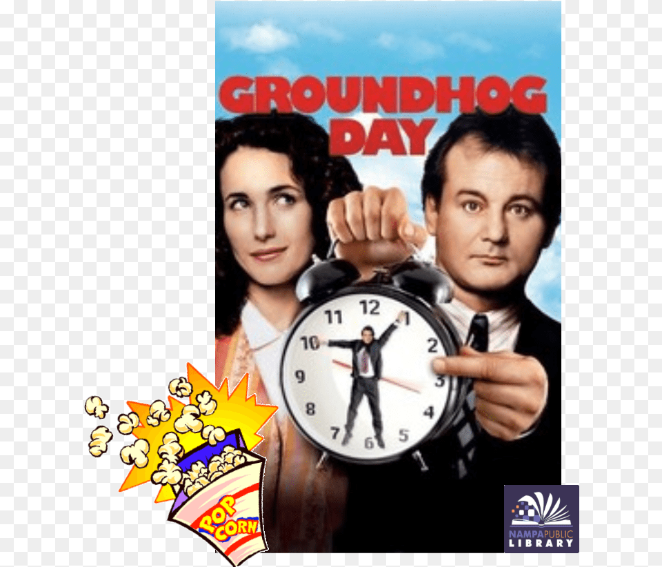 Groundhog Day Bill Murray Movie Poster, Advertisement, Alarm Clock, Clock, Adult Free Png