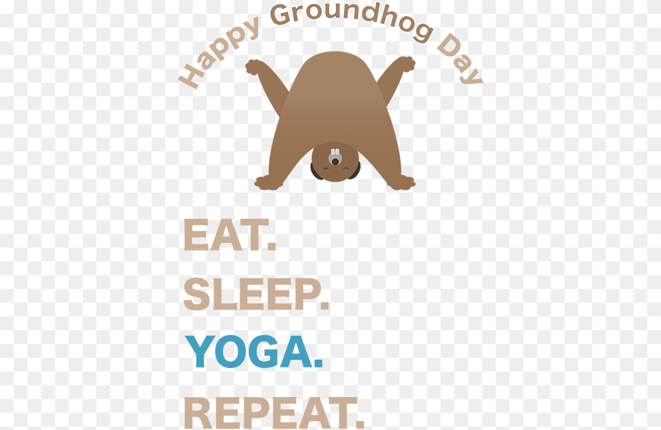 Groundhog Day Eat Sleep Yoga Repeat Tote Bag Cartoon, Advertisement, Poster, Animal, Mammal Free Png