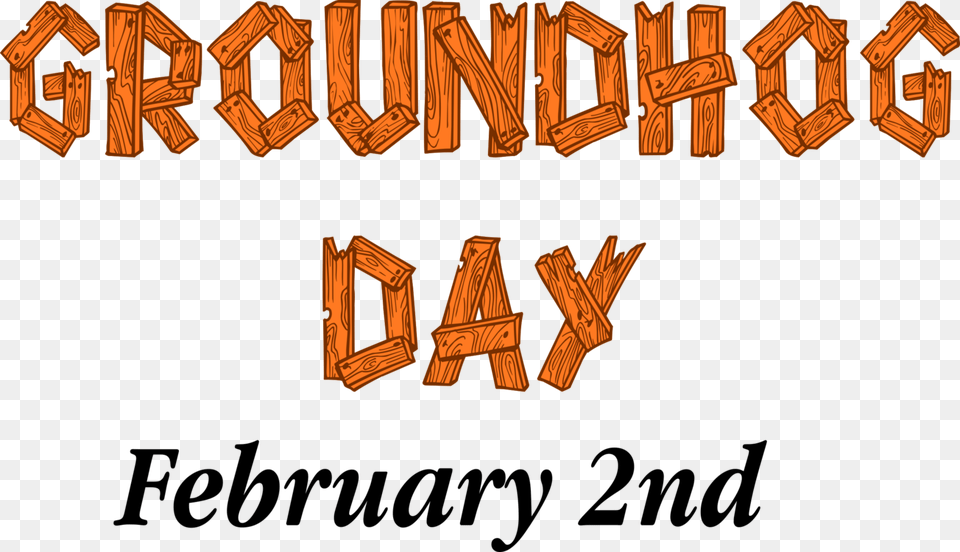 Groundhog Day Logo, Wood, Text Free Png