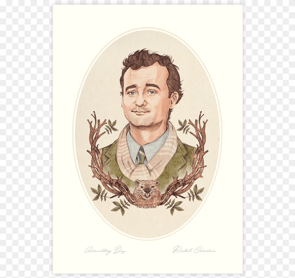 Groundhog Groundhog Day Movie Fan Art, Adult, Painting, Man, Male Png
