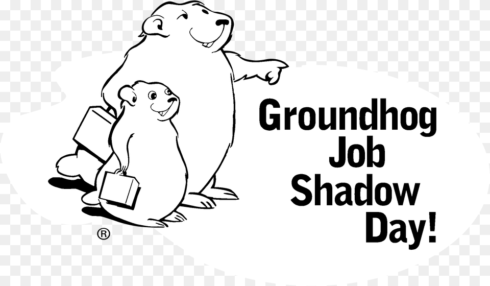 Groundhog Job Shadow Day Logo Black And White Cartoon, Baby, Person, Face, Head Free Png