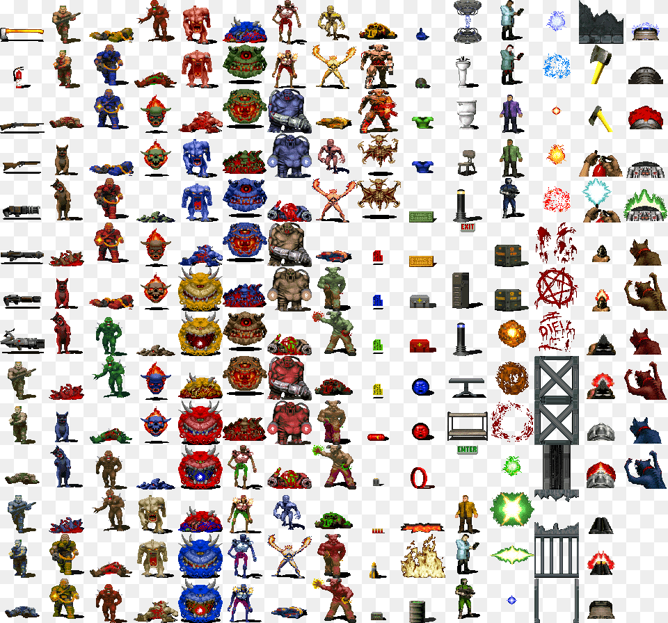 Group 3 Contains 93 Records Doom Sprites, Art, Collage, Person Free Png