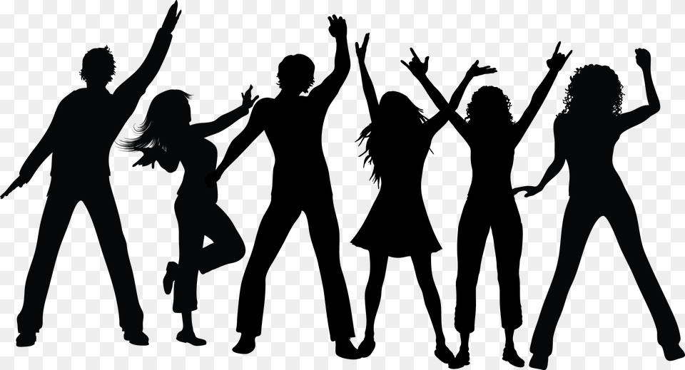 Group Black Silhouette Crowds Of People, Dancing, Person, Leisure Activities, Adult Png