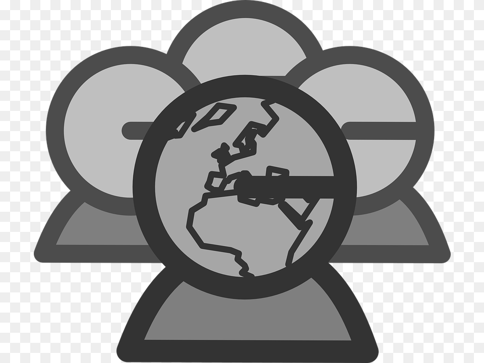 Group Chat Global People Icon Social Symbol Globe Clip Art, Stencil, Person, Machine, Weapon Free Transparent Png