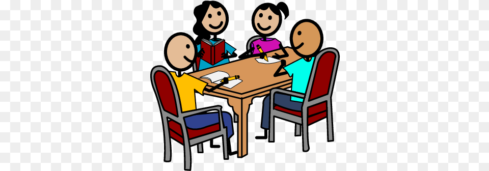 Group Conversation Clipart Clip Art, Table, Dining Table, Furniture, Person Free Png Download