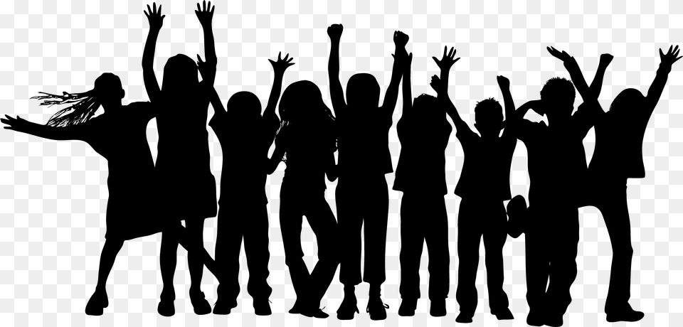 Group Dancing Silhouette Young People Silhouette, Gray Free Png Download