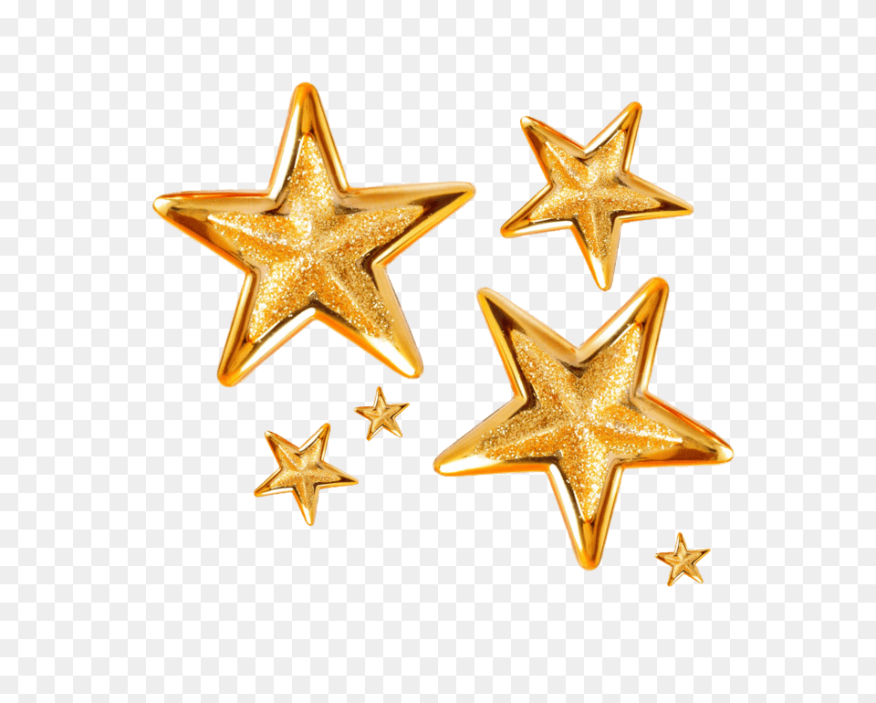 Group Of Christmas Stars, Star Symbol, Symbol, Cross, Gold Png Image