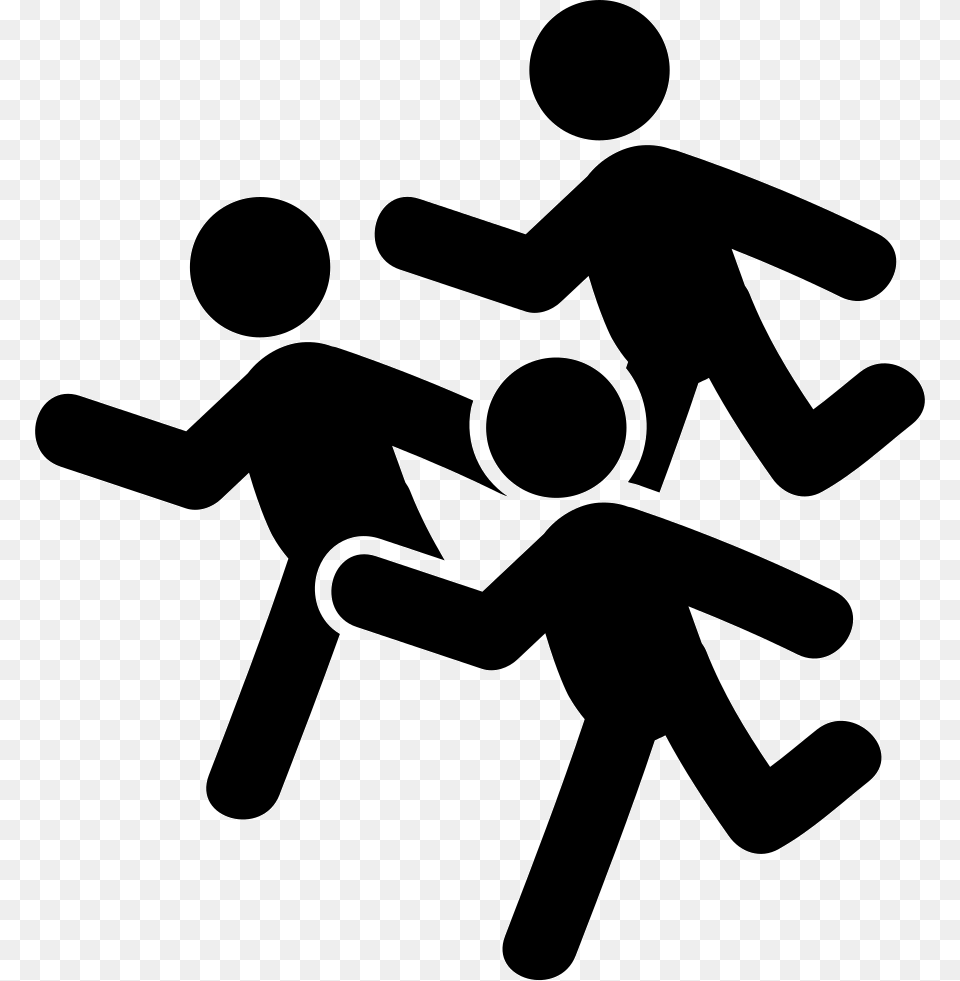 Group Of Men Running Running People Icon, Silhouette, Sign, Symbol, Person Free Png
