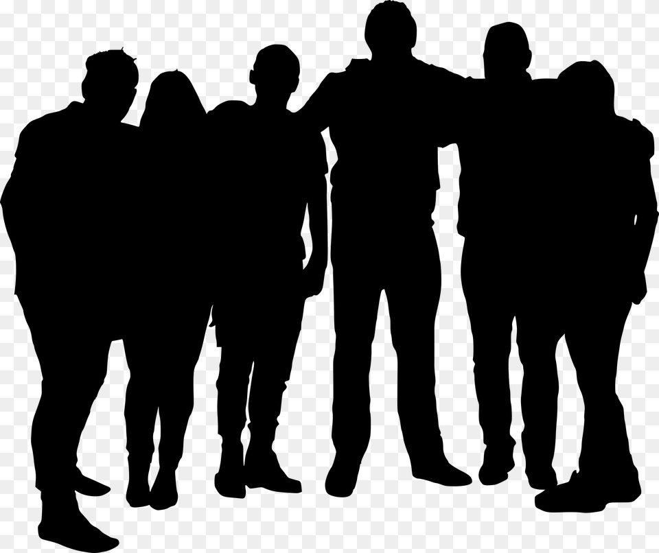Group Of Men Silhouette, Gray Free Transparent Png