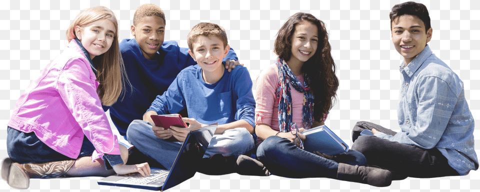 Group Of Middle School Kids With Books Middle School Kids Free Png