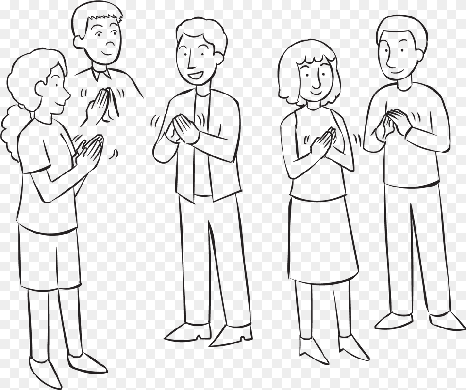Group Of People Clapping Their Hands As Part Of Copy People Clapping Easy Drawing, Adult, Female, Person, Woman Free Png Download