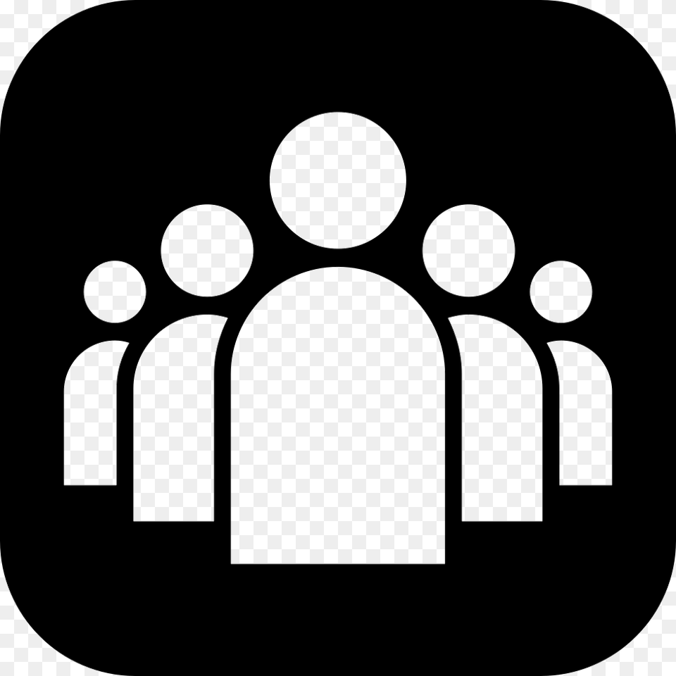 Group Of People In White A Black Rounded Square Comments White Group Icon, Arch, Architecture, Accessories, Clothing Free Png Download