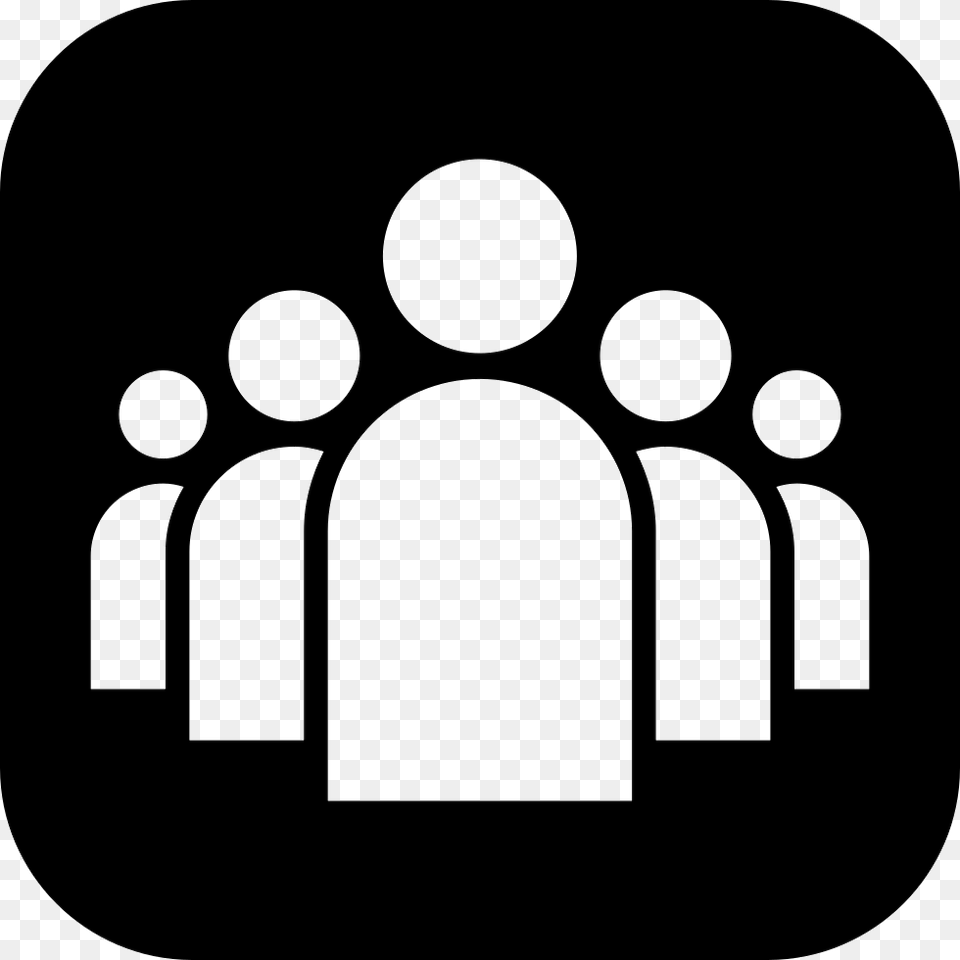 Group Of People In White A Black Rounded Square Icon Free, Arch, Architecture, Accessories, Clothing Png