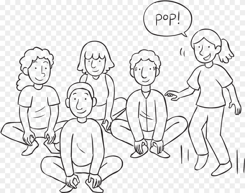 Group Of People Jumping Up And Down Like Popping Corn Line Art, Baby, Drawing, Person, Face Free Transparent Png